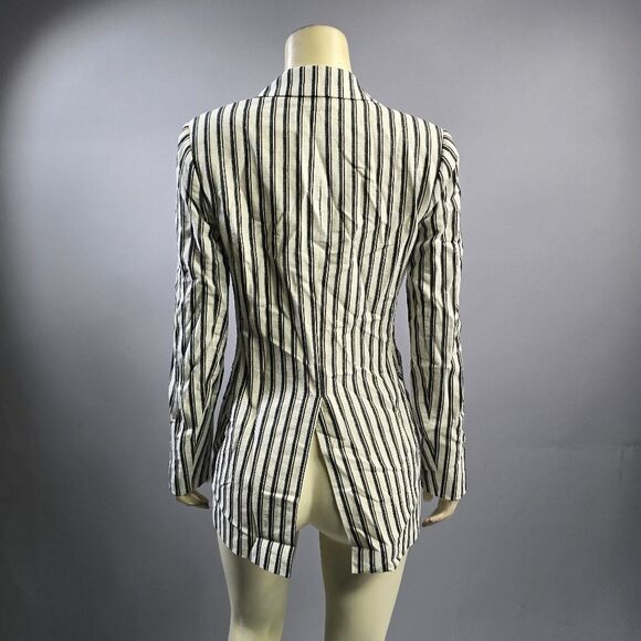 BCBGMaxAzria Black and White Striped Blazer R10 - Picture 3 of 4